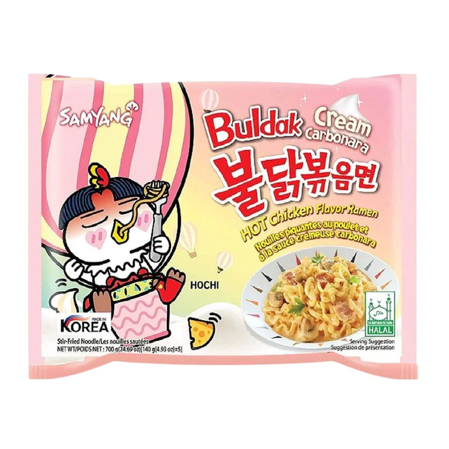 Samyang Nouilles Instantanées - Poulet Épicé Carbonara Crémeuse (140g)